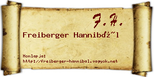 Freiberger Hannibál névjegykártya